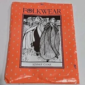 Folkwear Pattern 207 Kinsale Cloak Unisex One Size Vintage 1982 Uncut